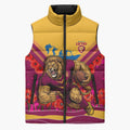 Personalised Brisbane Lions ANZAC Sleeveless Puffer Jacket Military Remembrance Australian Football Mascot Camouflage