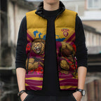 Personalised Brisbane Lions ANZAC Sleeveless Puffer Jacket Military Remembrance Australian Football Mascot Camouflage