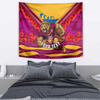 Personalised Brisbane Lions ANZAC Tapestry Military Remembrance Australian Football Mascot Camouflage