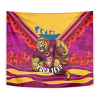 Personalised Brisbane Lions ANZAC Tapestry Military Remembrance Australian Football Mascot Camouflage