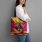 Personalised Brisbane Lions ANZAC Tote Bag Military Remembrance Australian Football Mascot Camouflage