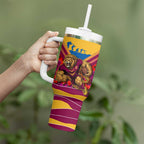 Personalised Brisbane Lions ANZAC Tumbler With Handle Military Remembrance Australian Football Mascot Camouflage