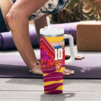 Personalised Brisbane Lions ANZAC Tumbler With Handle Military Remembrance Australian Football Mascot Camouflage