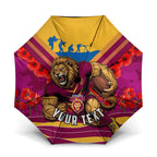 Personalised Brisbane Lions ANZAC Umbrella Military Remembrance Australian Football Mascot Camouflage