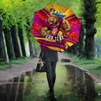 Personalised Brisbane Lions ANZAC Umbrella Military Remembrance Australian Football Mascot Camouflage
