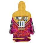 Personalised Brisbane Lions ANZAC Wearable Blanket Hoodie Military Remembrance Australian Football Mascot Camouflage