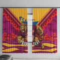 Personalised Brisbane Lions ANZAC Window Curtain Military Remembrance Australian Football Mascot Camouflage
