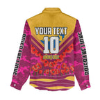 Personalised Brisbane Lions ANZAC Women Casual Shirt Military Remembrance Australian Football Mascot Camouflage