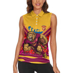 Personalised Brisbane Lions ANZAC Women Sleeveless Polo Shirt Military Remembrance Australian Football Mascot Camouflage