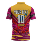Personalised Brisbane Lions ANZAC Zipper Polo Shirt Military Remembrance Australian Football Mascot Camouflage