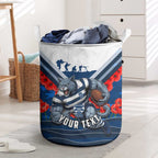 Personalised Geelong Cats ANZAC Laundry Basket Military Remembrance Australian Football Mascot Camouflage