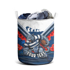 Personalised Geelong Cats ANZAC Laundry Basket Military Remembrance Australian Football Mascot Camouflage
