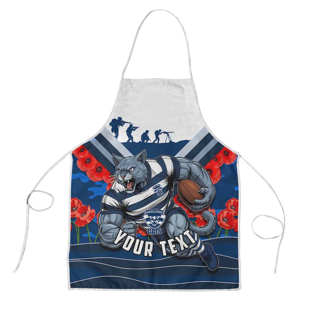 Personalised Geelong Cats ANZAC Apron Military Remembrance Australian Football Mascot Camouflage