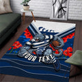 Personalised Geelong Cats ANZAC Area Rug Military Remembrance Australian Football Mascot Camouflage