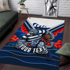 Personalised Geelong Cats ANZAC Area Rug Military Remembrance Australian Football Mascot Camouflage