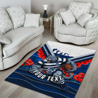 Personalised Geelong Cats ANZAC Area Rug Military Remembrance Australian Football Mascot Camouflage