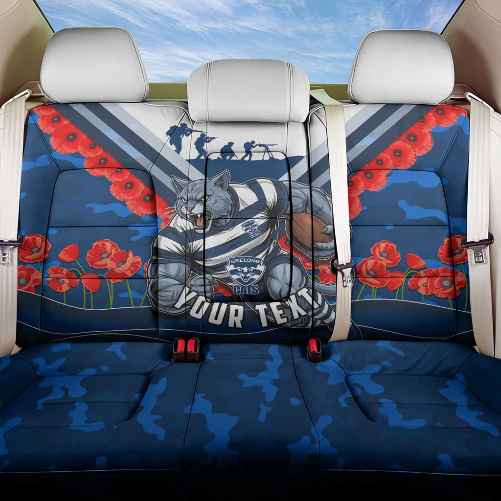 Personalised Geelong Cats ANZAC Back Car Seat Cover Military Remembrance Australian Football Mascot Camouflage