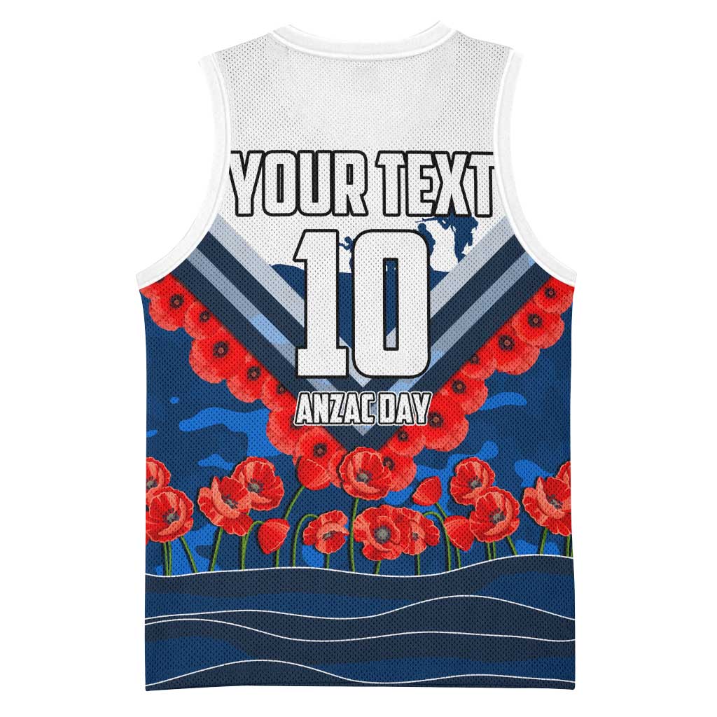 Personalised Geelong Cats ANZAC Basketball Jersey Military Remembrance Australian Football Mascot Camouflage