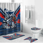 Personalised Geelong Cats ANZAC Bathroom Set Military Remembrance Australian Football Mascot Camouflage