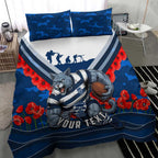 Personalised Geelong Cats ANZAC Bedding Set Military Remembrance Australian Football Mascot Camouflage