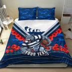 Personalised Geelong Cats ANZAC Bedding Set Military Remembrance Australian Football Mascot Camouflage
