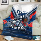 Personalised Geelong Cats ANZAC Blanket Military Remembrance Australian Football Mascot Camouflage