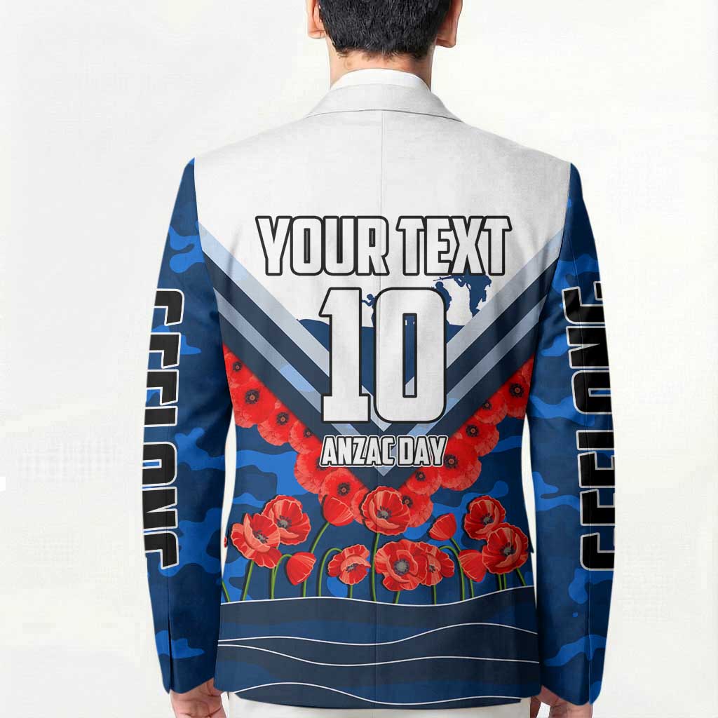 Personalised Geelong Cats ANZAC Blazer Military Remembrance Australian Football Mascot Camouflage