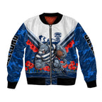 Personalised Geelong Cats ANZAC Bomber Jacket Military Remembrance Australian Football Mascot Camouflage