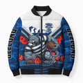 Personalised Geelong Cats ANZAC Bomber Puffer Jacket Military Remembrance Australian Football Mascot Camouflage