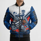 Personalised Geelong Cats ANZAC Bomber Puffer Jacket Military Remembrance Australian Football Mascot Camouflage