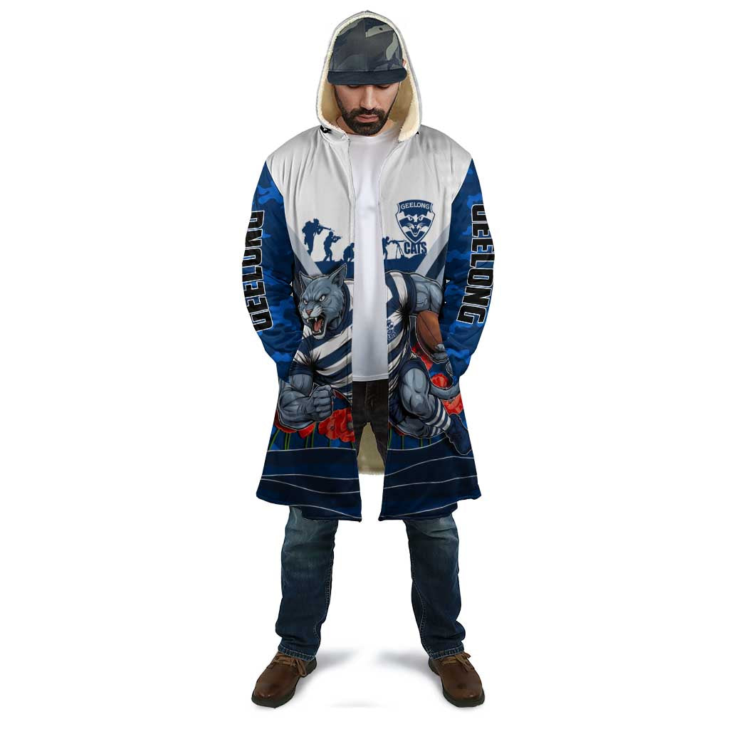 Personalised Geelong Cats ANZAC Cloak Military Remembrance Australian Football Mascot Camouflage