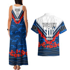 Personalised Geelong Cats ANZAC Couples Matching Tank Maxi Dress and Hawaiian Shirt Military Remembrance Australian Football Mascot Camouflage