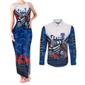 Personalised Geelong Cats ANZAC Couples Matching Tank Maxi Dress and Long Sleeve Button Shirt Military Remembrance Australian Football Mascot Camouflage