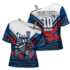 Personalised Geelong Cats ANZAC Cross Shoulder Shirt Military Remembrance Australian Football Mascot Camouflage