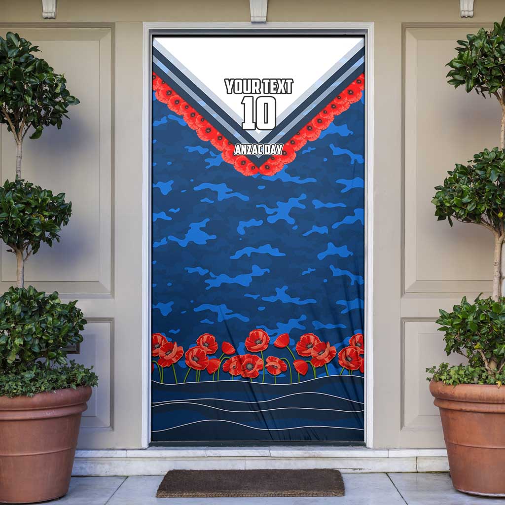 Personalised Geelong Cats ANZAC Door Cover Military Remembrance Australian Football Mascot Camouflage