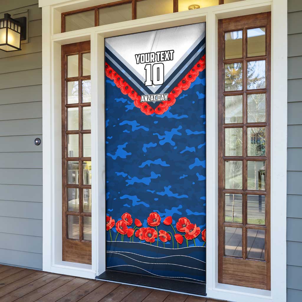 Personalised Geelong Cats ANZAC Door Cover Military Remembrance Australian Football Mascot Camouflage
