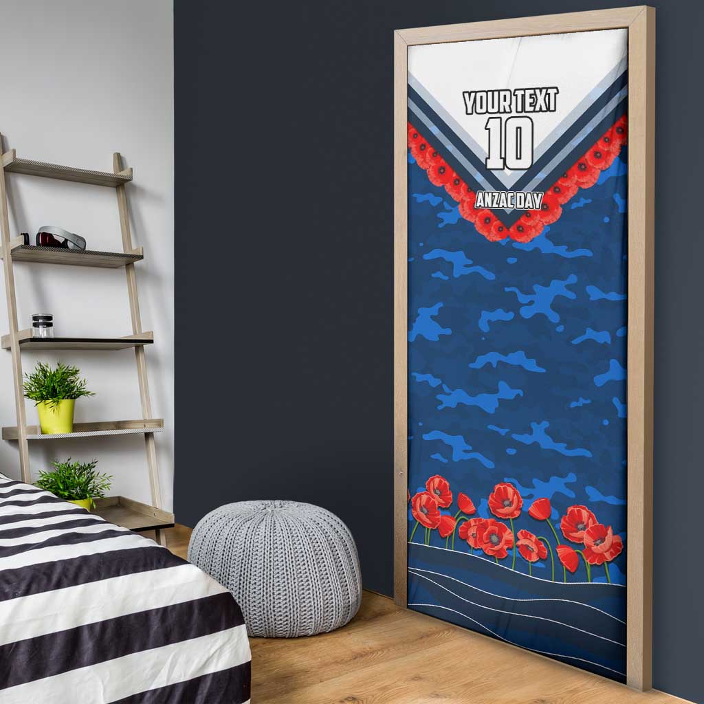 Personalised Geelong Cats ANZAC Door Cover Military Remembrance Australian Football Mascot Camouflage