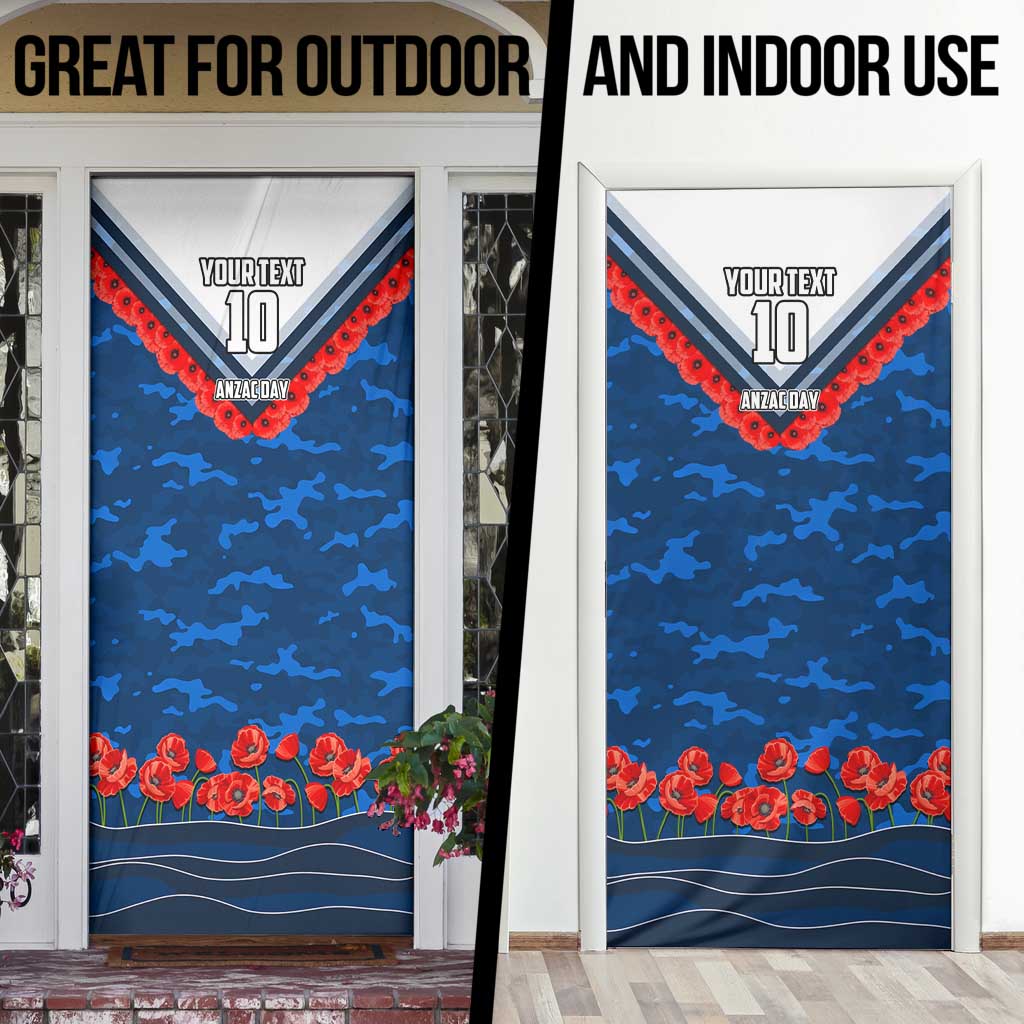 Personalised Geelong Cats ANZAC Door Cover Military Remembrance Australian Football Mascot Camouflage