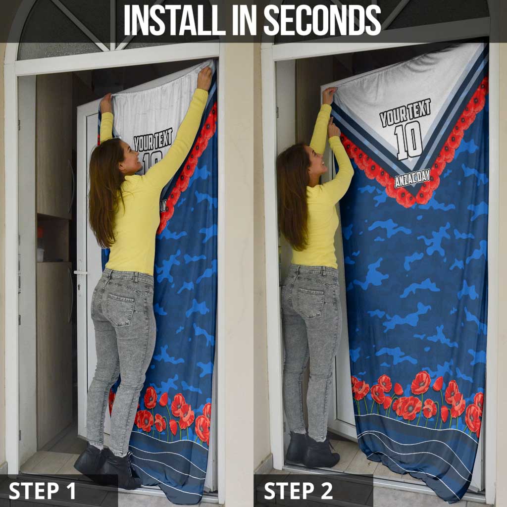 Personalised Geelong Cats ANZAC Door Cover Military Remembrance Australian Football Mascot Camouflage