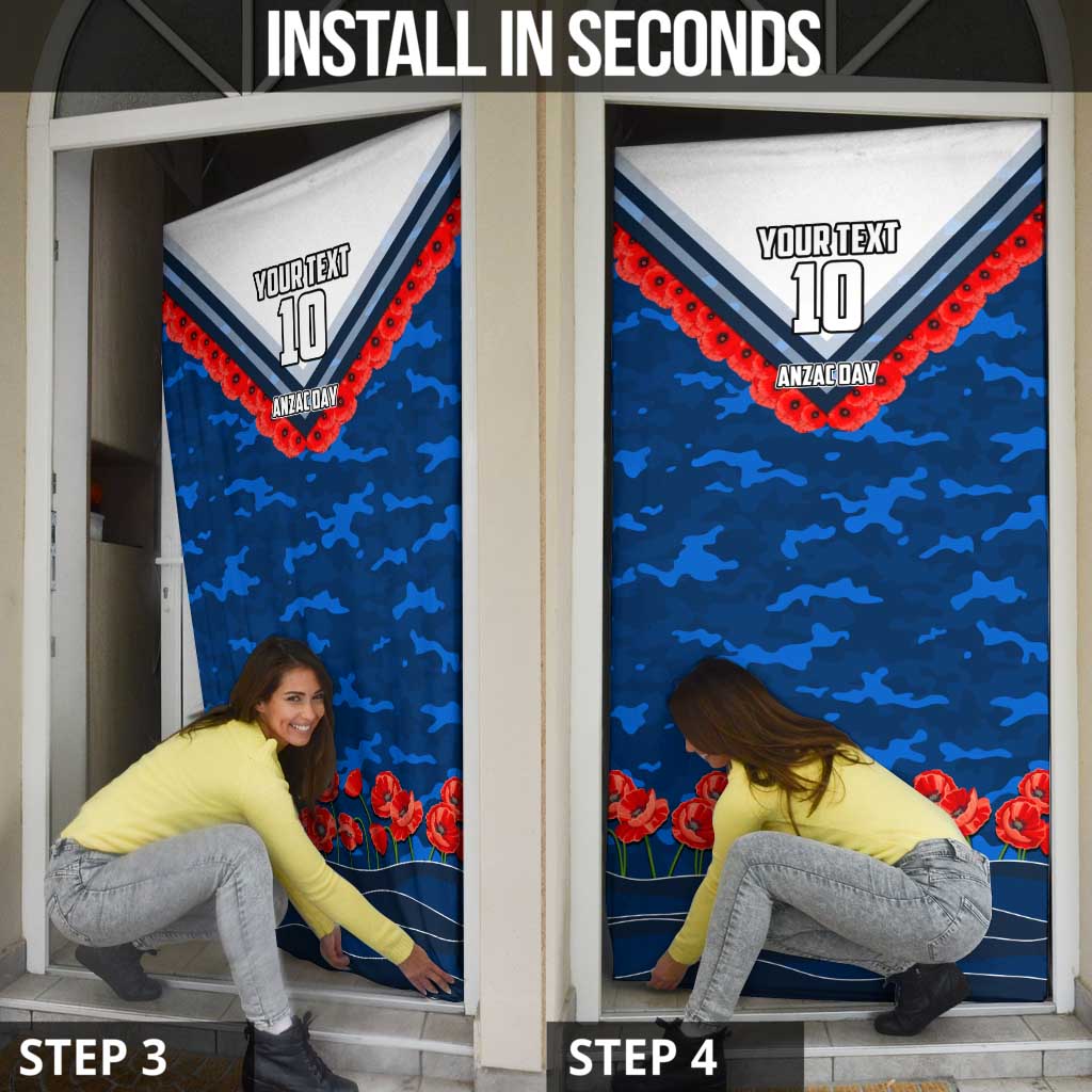Personalised Geelong Cats ANZAC Door Cover Military Remembrance Australian Football Mascot Camouflage