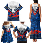 Personalised Geelong Cats ANZAC Family Matching Tank Maxi Dress and Hawaiian Shirt Military Remembrance Australian Football Mascot Camouflage