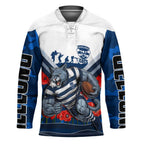 Personalised Geelong Cats ANZAC Hockey Jersey Military Remembrance Australian Football Mascot Camouflage