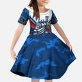 Personalised Geelong Cats ANZAC Kid Short Sleeve Dress Military Remembrance Australian Football Mascot Camouflage