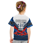 Personalised Geelong Cats ANZAC Kid T Shirt Military Remembrance Australian Football Mascot Camouflage