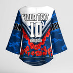 Personalised Geelong Cats ANZAC Kimono Sleeve Blouse Military Remembrance Australian Football Mascot Camouflage