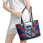 Personalised Geelong Cats ANZAC Leather Tote Bag Military Remembrance Australian Football Mascot Camouflage