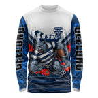 Personalised Geelong Cats ANZAC Long Sleeve Shirt Military Remembrance Australian Football Mascot Camouflage