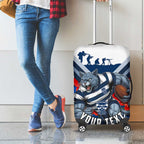 Personalised Geelong Cats ANZAC Luggage Cover Military Remembrance Australian Football Mascot Camouflage
