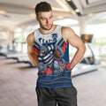 Personalised Geelong Cats ANZAC Men Tank Top Military Remembrance Australian Football Mascot Camouflage