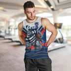 Personalised Geelong Cats ANZAC Men Tank Top Military Remembrance Australian Football Mascot Camouflage